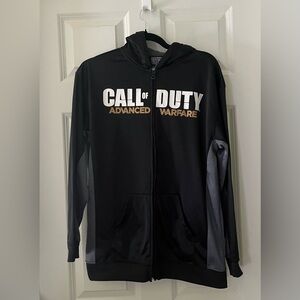 Boys Call Of Duty Advanced Warfare FullZip Hoodie Sweatshirt Black Gray XL